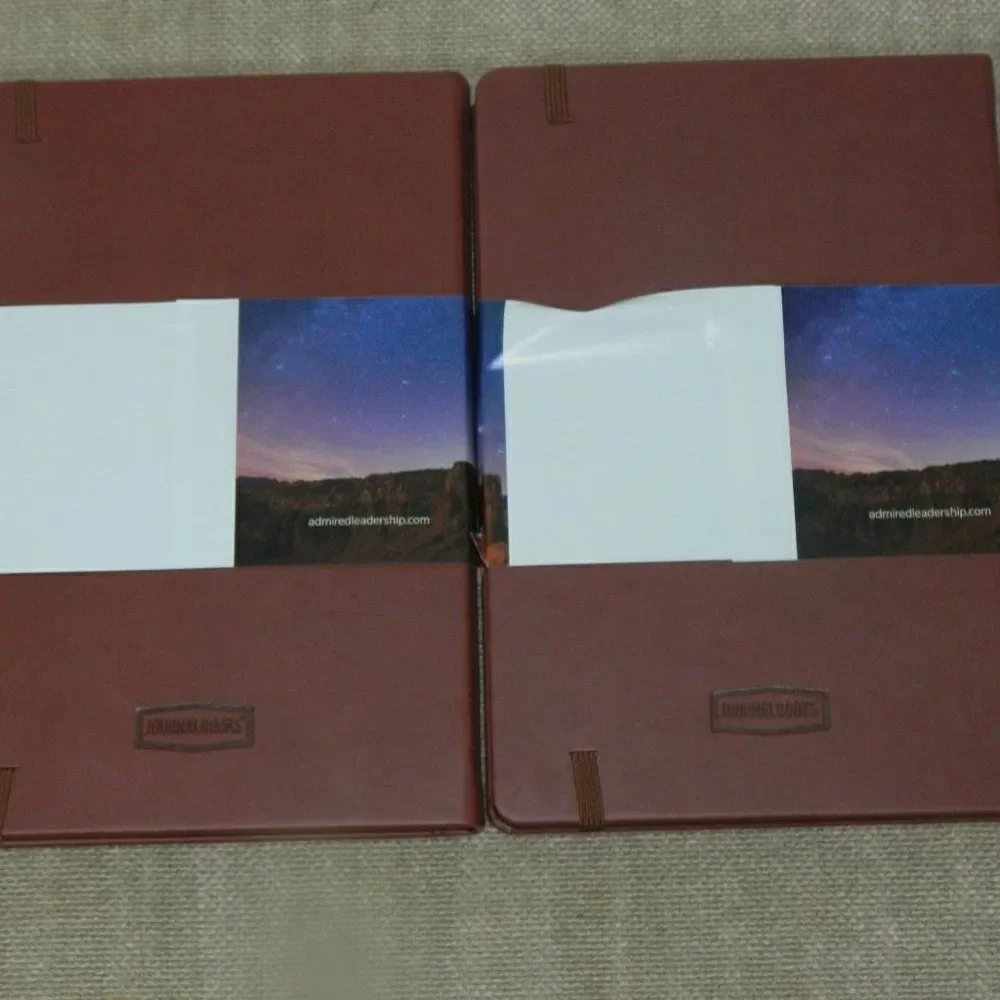 Lot of 2 Hardcover Notebook Journal  Vegan Leather Cover Brown Lined Pages‎